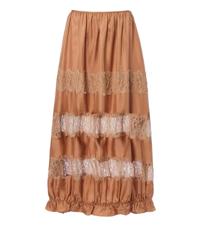 Ulla Johnson Chantal lace-trimmed silk maxi skirt