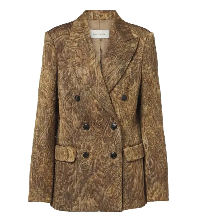 Dries Van Noten Jacquard double-breasted jacket