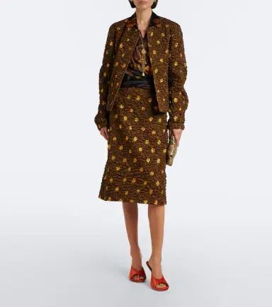 Dries Van Noten Embellished floral cloqué jacket | Thumbnail 7