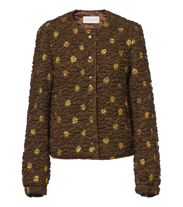 Dries Van Noten Embellished floral cloqué jacket