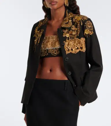 Dries Van Noten Embroidered cotton bandeau top | Thumbnail 4