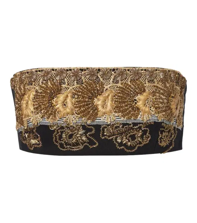 Dries Van Noten Embroidered cotton bandeau top