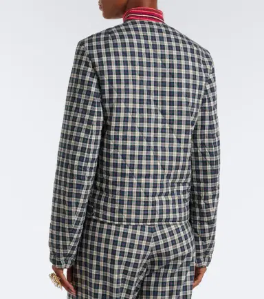 Dries Van Noten Checked quilted cotton-blend jacket | Thumbnail 4