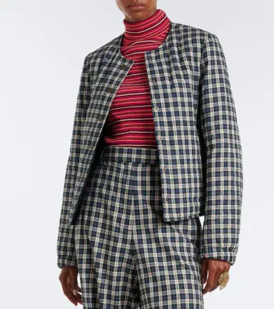Dries Van Noten Checked quilted cotton-blend jacket | Thumbnail 5