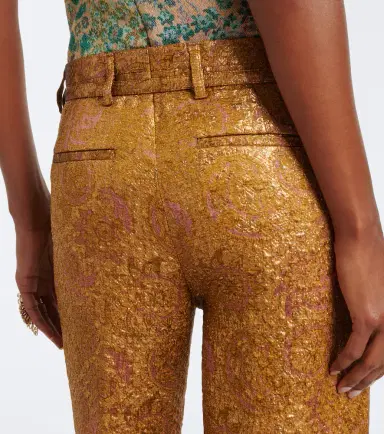 Dries Van Noten Belted jacquard wide-leg pants | Thumbnail 2