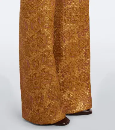 Dries Van Noten Belted jacquard wide-leg pants | Thumbnail 5