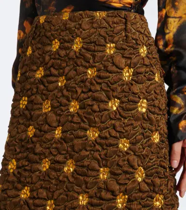 Dries Van Noten Embellished floral cloqué midi skirt | Thumbnail 3