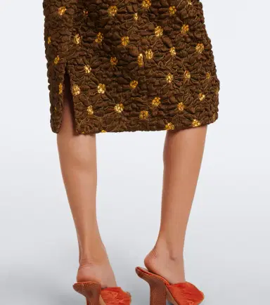 Dries Van Noten Embellished floral cloqué midi skirt | Thumbnail 6