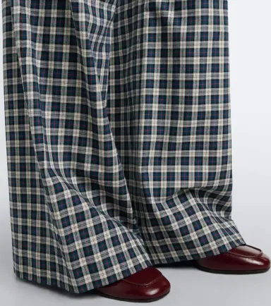 Dries Van Noten Checked cotton flannel wide-leg pants | Thumbnail 3