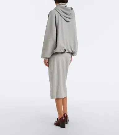 Dries Van Noten Draped cotton jersey midi skirt | Thumbnail 4