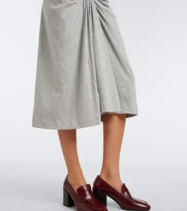 Dries Van Noten Draped cotton jersey midi skirt | Thumbnail 6