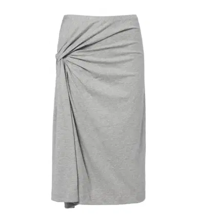 Dries Van Noten Draped cotton jersey midi skirt | Thumbnail 1