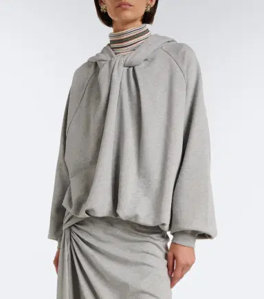 Dries Van Noten Draped cotton jersey hoodie | Thumbnail 2