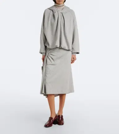 Dries Van Noten Draped cotton jersey hoodie | Thumbnail 4