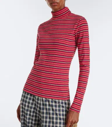 Dries Van Noten Striped cotton-blend turtleneck sweater | Thumbnail 6