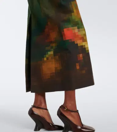 Dries Van Noten Printed cotton canvas midi skirt | Thumbnail 4
