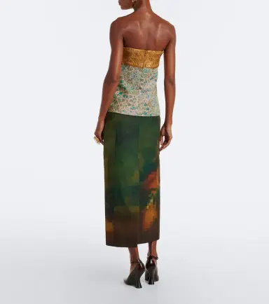 Dries Van Noten Printed cotton canvas midi skirt | Thumbnail 6