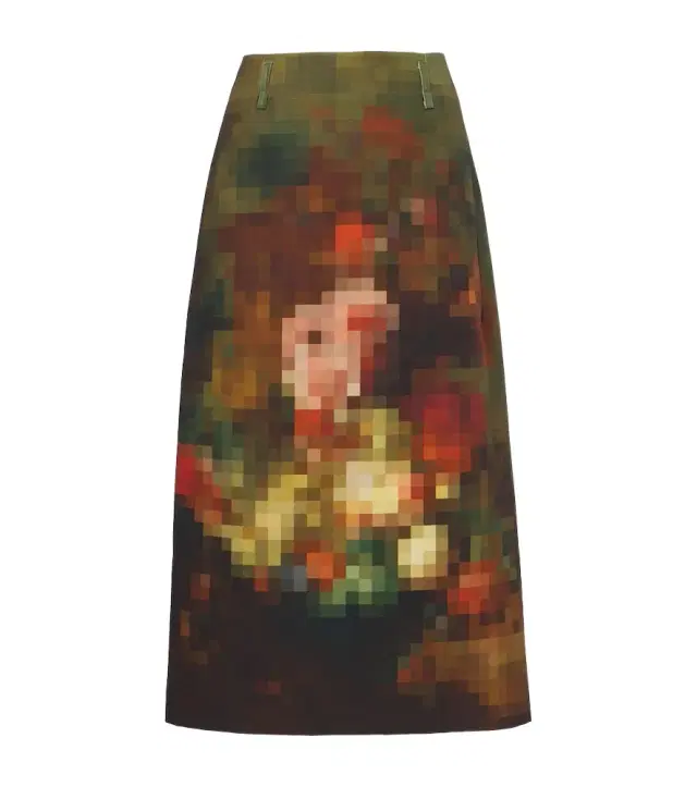 Dries Van Noten Printed cotton canvas midi skirt