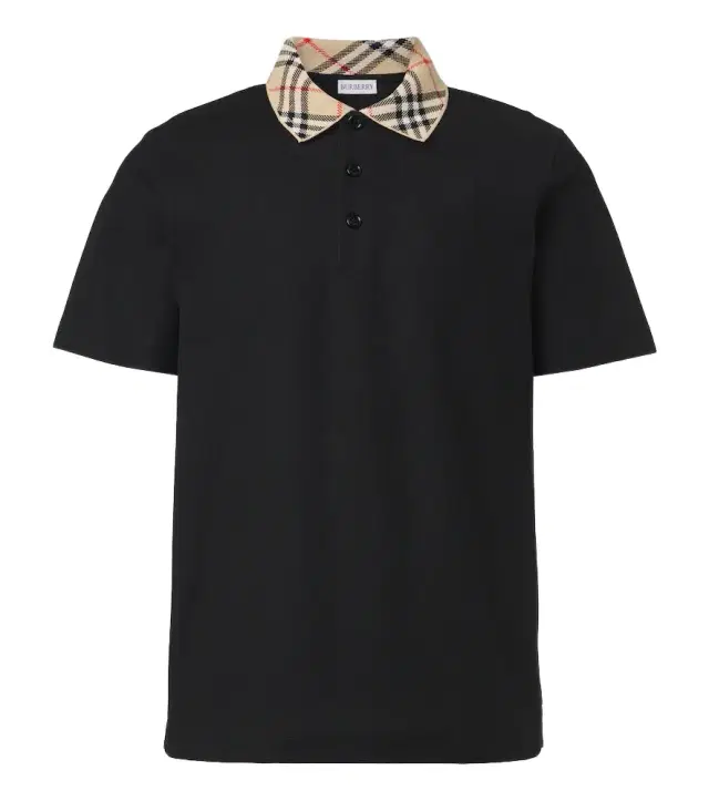 Burberry Check cotton piqué polo shirt