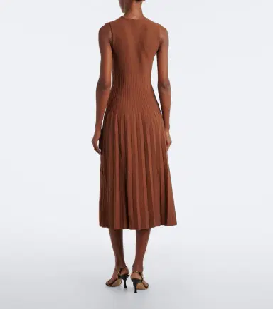 Staud Elyse knitted pleated midi dress | Thumbnail 2