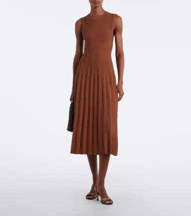 Staud Elyse knitted pleated midi dress | Thumbnail 5