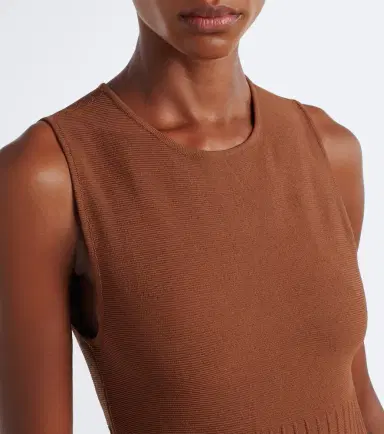 Staud Elyse knitted pleated midi dress | Thumbnail 6