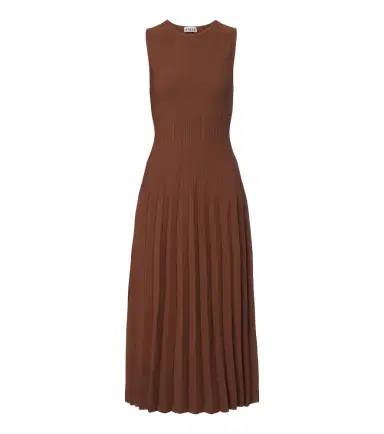 Staud Elyse knitted pleated midi dress | Thumbnail 1