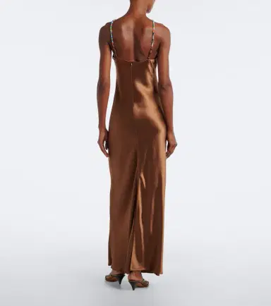 Staud Cedence beaded satin slip dress | Thumbnail 2