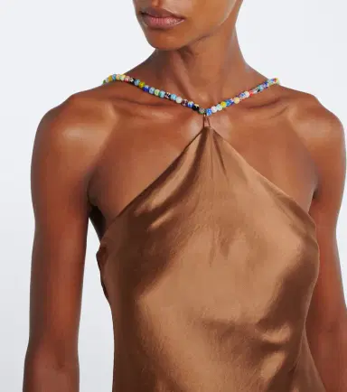 Staud Cedence beaded satin slip dress | Thumbnail 4