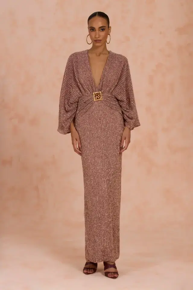 PatBo GROOVY KNIT SLEEVE DRESS