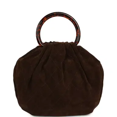 Chanel Chanel Large Pouch Dark Brown Suede Tortoiseshell Hardware | Thumbnail 4 Chanel Chanel Large Pouch Dark Brown Suede Tortoiseshell Hardware | Thumbnail 4