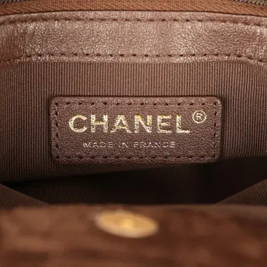 Chanel Chanel Large Pouch Dark Brown Suede Tortoiseshell Hardware | Thumbnail 8 Chanel Chanel Large Pouch Dark Brown Suede Tortoiseshell Hardware | Thumbnail 8