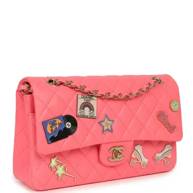 Chanel Chanel Medium "Hollywood Charms" Classic Double Flap Bag Coral Lambskin Gold Hardware | Thumbnail 2 Chanel Chanel Medium "Hollywood Charms" Classic Double Flap Bag Coral Lambskin Gold Hardware | Thumbnail 2