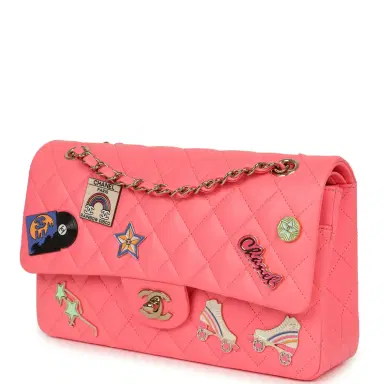 Chanel Chanel Medium "Hollywood Charms" Classic Double Flap Bag Coral Lambskin Gold Hardware | Thumbnail 5 Chanel Chanel Medium "Hollywood Charms" Classic Double Flap Bag Coral Lambskin Gold Hardware | Thumbnail 5