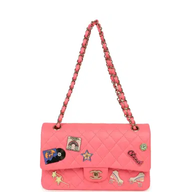 Chanel Chanel Medium "Hollywood Charms" Classic Double Flap Bag Coral Lambskin Gold Hardware | Thumbnail 7 Chanel Chanel Medium "Hollywood Charms" Classic Double Flap Bag Coral Lambskin Gold Hardware | Thumbnail 7