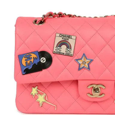 Chanel Chanel Medium "Hollywood Charms" Classic Double Flap Bag Coral Lambskin Gold Hardware | Thumbnail 8 Chanel Chanel Medium "Hollywood Charms" Classic Double Flap Bag Coral Lambskin Gold Hardware | Thumbnail 8