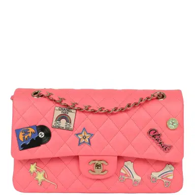 Chanel Chanel Medium "Hollywood Charms" Classic Double Flap Bag Coral Lambskin Gold Hardware | Thumbnail 1 Chanel Chanel Medium "Hollywood Charms" Classic Double Flap Bag Coral Lambskin Gold Hardware | Thumbnail 1