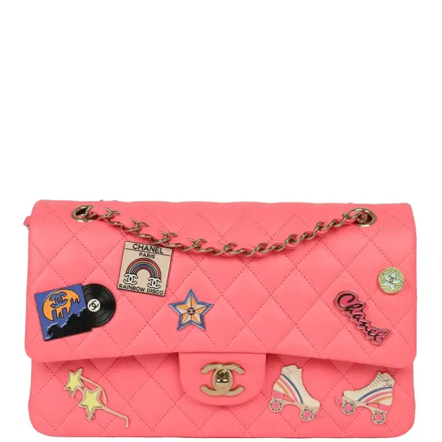 Chanel Chanel Medium "Hollywood Charms" Classic Double Flap Bag Coral Lambskin Gold Hardware