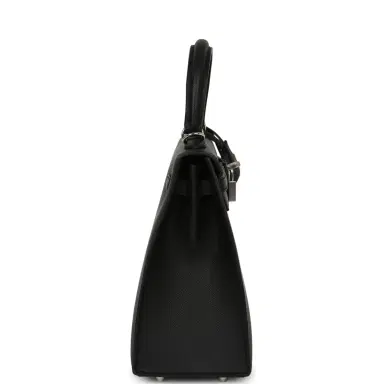 HERMÈS Hermes Kelly Sellier 25 Black Epsom Palladium Hardware | Thumbnail 3