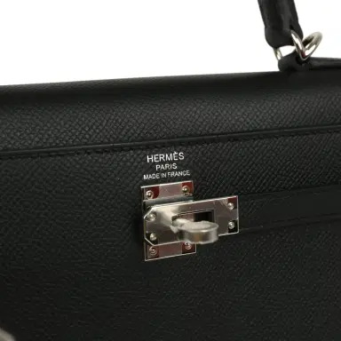 HERMÈS Hermes Kelly Sellier 25 Black Epsom Palladium Hardware | Thumbnail 7