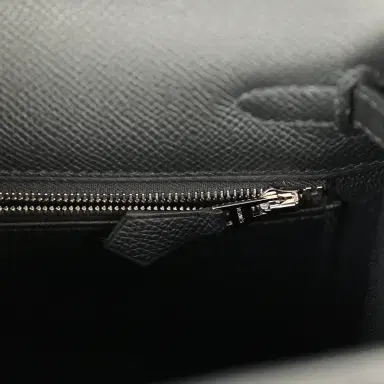 HERMÈS Hermes Kelly Sellier 25 Black Epsom Palladium Hardware | Thumbnail 9