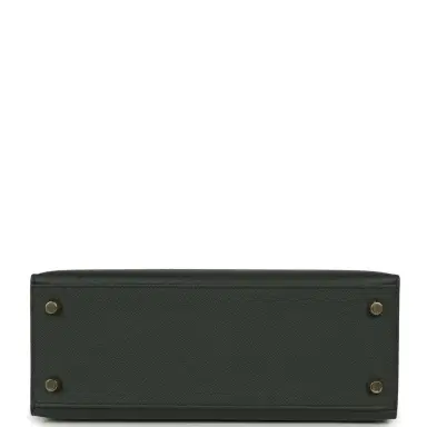 HERMÈS Hermes Kelly Sellier 25 Tri-Color Vert Mangrove, Gris Pantin, Black Epsom Permabrass Hardware | Thumbnail 6 HERMÈS Hermes Kelly Sellier 25 Tri-Color Vert Mangrove, Gris Pantin, Black Epsom Permabrass Hardware | Thumbnail 6