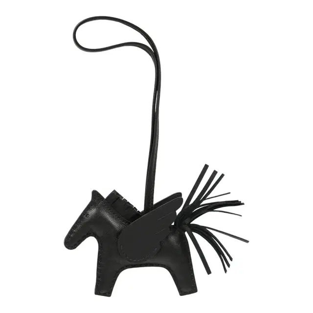 HERMÈS Hermes Pegase Rodeo Bag Charm PM So Black Milo Lambskin