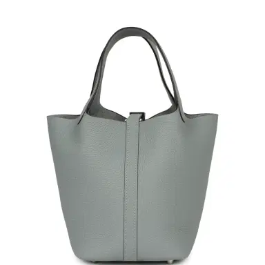 HERMÈS Hermes Picotin Lock 18 Gris Pantin Clemence Palladium Hardware | Thumbnail 4
