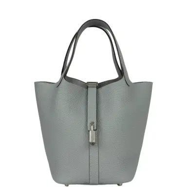 HERMÈS Hermes Picotin Lock 18 Gris Pantin Clemence Palladium Hardware | Thumbnail 1