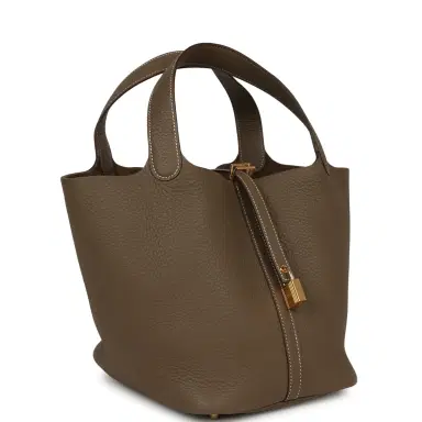 HERMÈS Hermes Picotin Lock 22 Etoupe Clemence Gold Hardware | Thumbnail 2 HERMÈS Hermes Picotin Lock 22 Etoupe Clemence Gold Hardware | Thumbnail 2