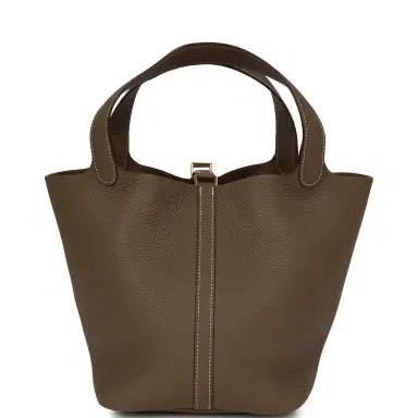 HERMÈS Hermes Picotin Lock 22 Etoupe Clemence Gold Hardware | Thumbnail 4 HERMÈS Hermes Picotin Lock 22 Etoupe Clemence Gold Hardware | Thumbnail 4