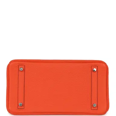 HERMÈS Pre-owned Hermes Birkin 30 Orange Poppy Clemence Palladium Hardware | Thumbnail 6 HERMÈS Pre-owned Hermes Birkin 30 Orange Poppy Clemence Palladium Hardware | Thumbnail 6