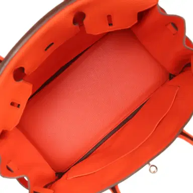 HERMÈS Pre-owned Hermes Birkin 30 Orange Poppy Clemence Palladium Hardware | Thumbnail 8 HERMÈS Pre-owned Hermes Birkin 30 Orange Poppy Clemence Palladium Hardware | Thumbnail 8
