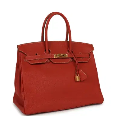 HERMÈS Pre-owned Hermes Birkin 35 Sanguine Fjord Gold Hardware | Thumbnail 2 HERMÈS Pre-owned Hermes Birkin 35 Sanguine Fjord Gold Hardware | Thumbnail 2